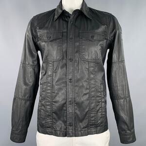 BELSTAFF Size XL Black Coated Cotton Trucker Jacket